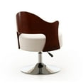 thumbnail image 6 of Bopper White and Polished Chrome Faux Leather Adjustable Height Swivel Accent Chair (Set of 2), 6 of 6