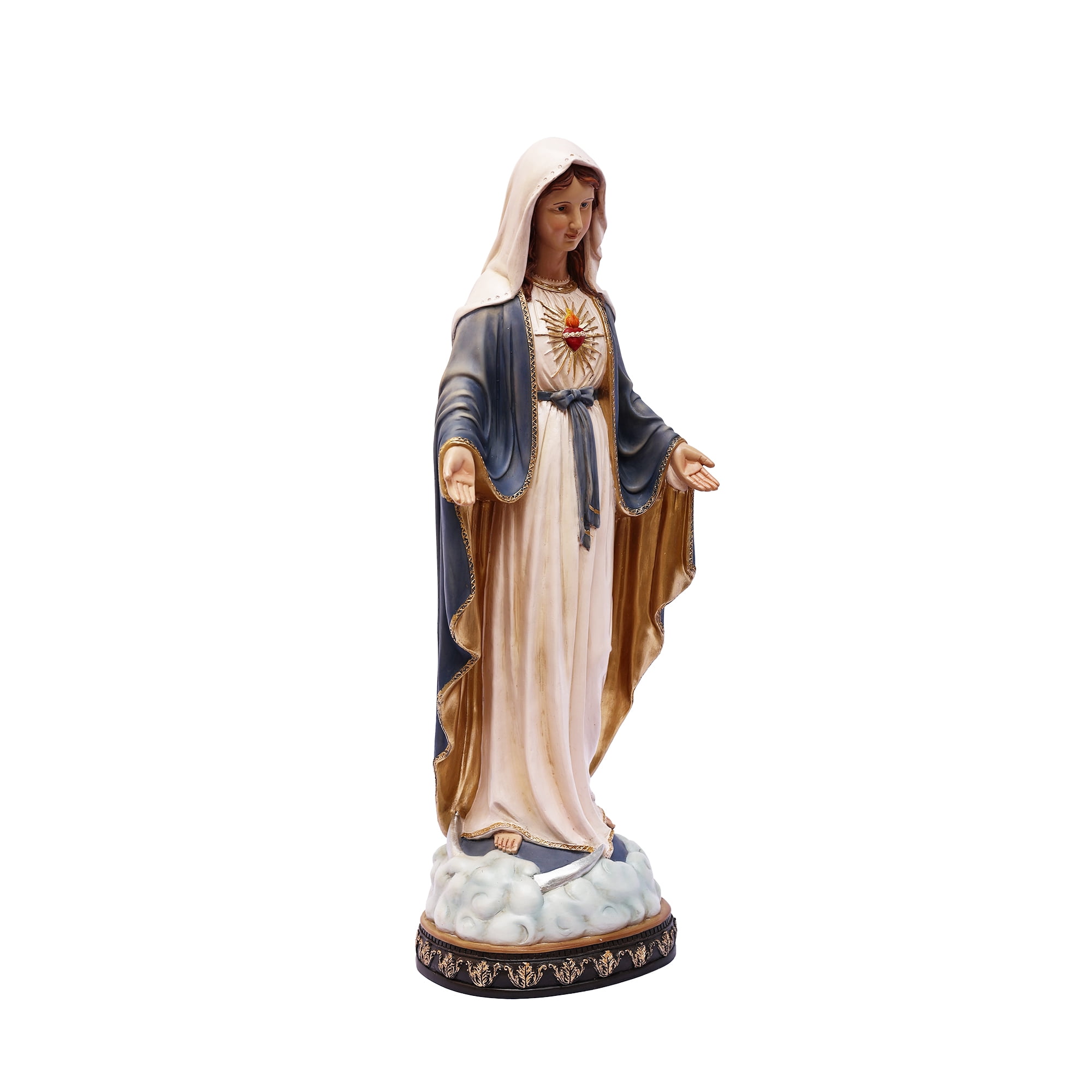 24 in Sacred Heart Mary Statue Open Hands Religious Decor Indoor/Outdoor