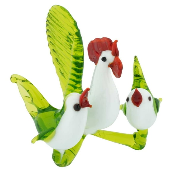 GlassOfVenice Murano Glass Hen With Baby Chicks