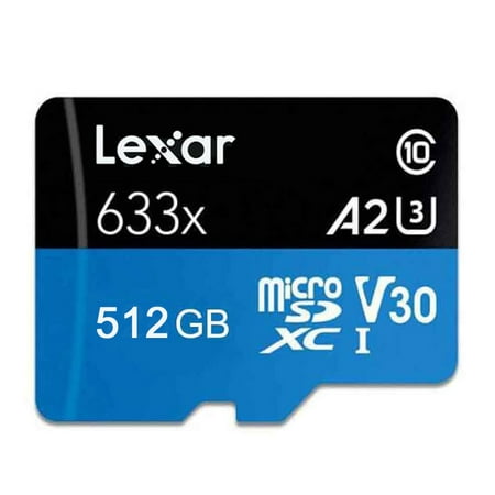 512GB 633X A2 U3 SDXC Flash Memory Card Class 10 MicroSD 512G Mini Micro TF SD Card for Cell Phones Laptops