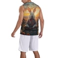 thumbnail image 2 of Pofeuu Flower Meditating Rabbit Print Basketball Jersey, Shirts for Men Youth Basketball Jersey Crew Neck-XX-Large, 2 of 6