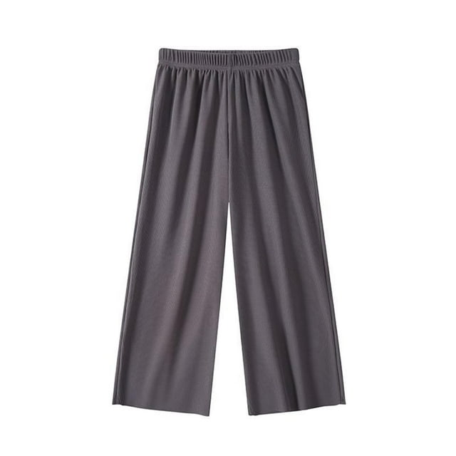 Odeerbi 2-11 Años Niñas Pantalón Largo de Seda de Verano Color Sólido Con Cintura Elástica