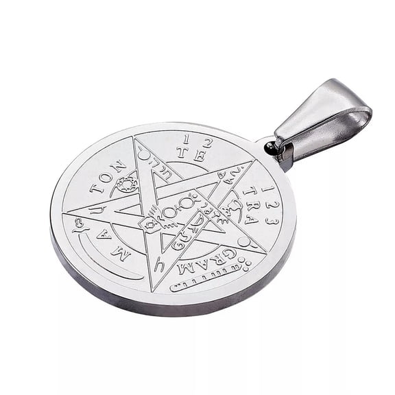 GKNET 10x Stainless Steel Religion Pendants Tetragrammaton Pentagram 27x24x2mm