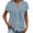 a-Blue34966, variant on VNKIDY Women Shirts Summer Lightweight Floral Jacquard Blouse Short Sleeve V Neck Button Down Shirt For Casual Daily Wear Versatile Tops