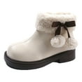 thumbnail image 3 of Gvdentm Toddler Dress Boots Girls Kids Girls Winter Warm BootsLightweight Lined Mid Calf Snow Boots for Toddler/Little Kid(White,3), 3 of 8
