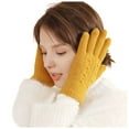 thumbnail image 2 of Ediodpoh Warm Winter Knitted Gloves Unisex Design in Solid Color for Comfort and Cold Weather Hand Protection Yellow, 2 of 7