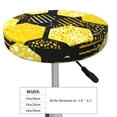 thumbnail image 4 of Junzan Geometric Pattern With Bee Bar Stool Cover Round Seat Cushion With Elastic Washable And Non Slip Bottom For Barstool Padded Chair Slipcover - 12 Inch, 4 of 7