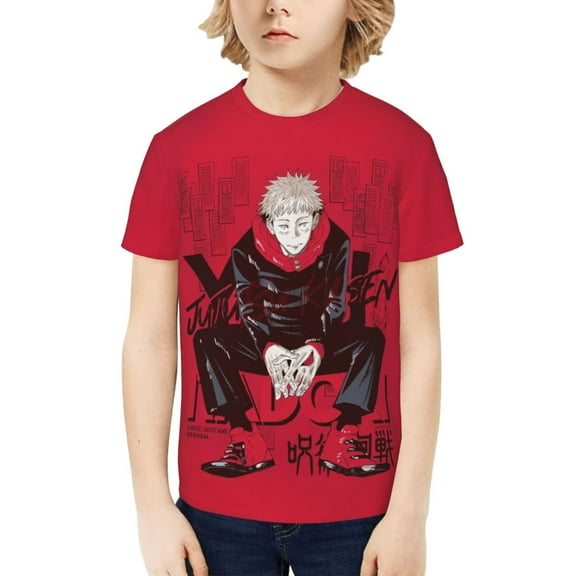 Jujutsu Kaisen Yuji Itadori Kids T-Shirt 3d Printed Graphic T-Shirts Boys And Girls Short Sleeve Shirts For Youth Kids X-Small