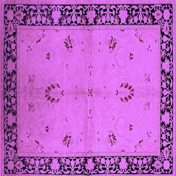 Ahgly Company Indoor Square Oriental Purple Industrial Area Rugs, 3' Square
