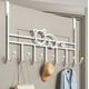 thumbnail image 5 of Gancho metálico para puertas - Estantes colgantes en forma de U blancas y marrones para la organización de la cocina del dormitorio, estantería para colgadoras de puerta sin agujeros de 16,14x8,66, 5 of 6