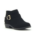 thumbnail image 4 of Jazamé Girls' Ankle High Zipped Suede Round Toe Dress Boots, Black, 3, 4 of 8