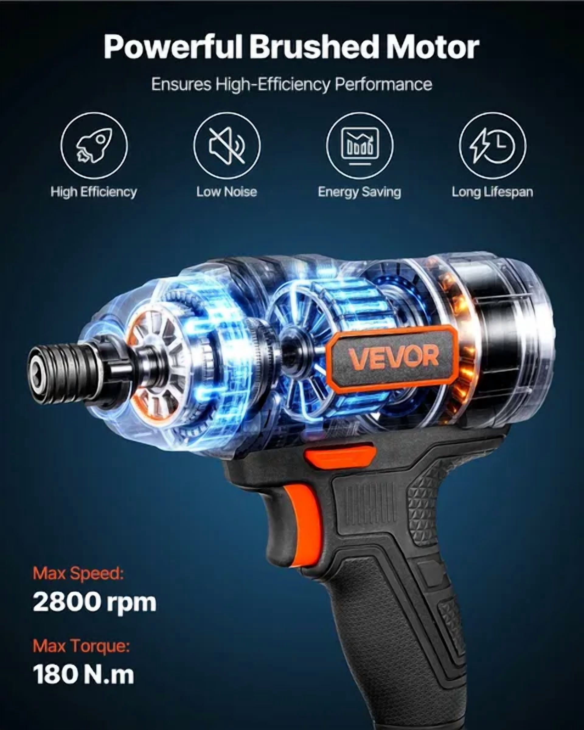 20V Cordless Impact Driver Kit,1/4" 2800 RPM,Powerful Motor,LED Work Light,Battery&Charger,10 Bits Included,Ideal for Home Repairs&DIY Projects