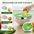thumbnail image 6 of TINANA Stainless Steel Mixing Bowls with Lids, 6PCS Nesting Bowl Set 4.5/4/2.5/2/1.5/0.75QT, Airtight Lids, Built-In Grater, Dishwasher Safe, 6 of 7