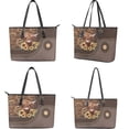 thumbnail image 3 of TSOVTHRID Highland Cattle Sunflower Print Tote Bag for Women Top Handle Handbags Purse and Wallet Set Satchel Shoulder Bag with Matching Purse for Shopping, Brown, 3 of 4