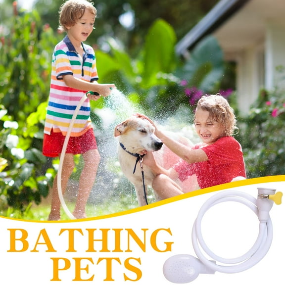 ACDANC Pet Shower Set Slip-On Dog Shower Hose for Bathtub Faucet Detachable Shower Head Sprayer, Sink Hose Attachment for Faucet Portable Sink Hose Faucet Sprayer, Shampoo Sprayer Hose for Dog, Pets