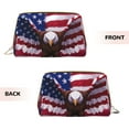 thumbnail image 3 of Gaeub USA Eagle with Spread Wings Printed Travel Cosmetic Bag,Makeup Bag, Large Capacity Toiletry Bag for Women, Portable Pouch Make Up Organizer with Zipper and Divider, 3 of 8