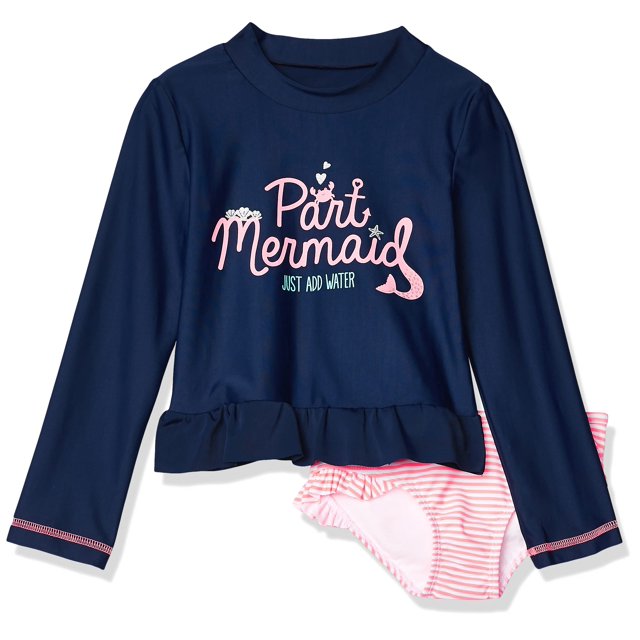 Set Rashguard Simple Joys de Carter's Girls Navy Mermaid 5T