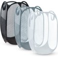 thumbnail image 1 of SHIQI-Reinforced Collapsible Laundry Baskets, 3Pcs High-Strength Mesh Pop Up Laundry Hamper, Foldable Clothes Hamper with Handles and Side Pocket for Laundry Room Dorm, Vertical, 1 of 4