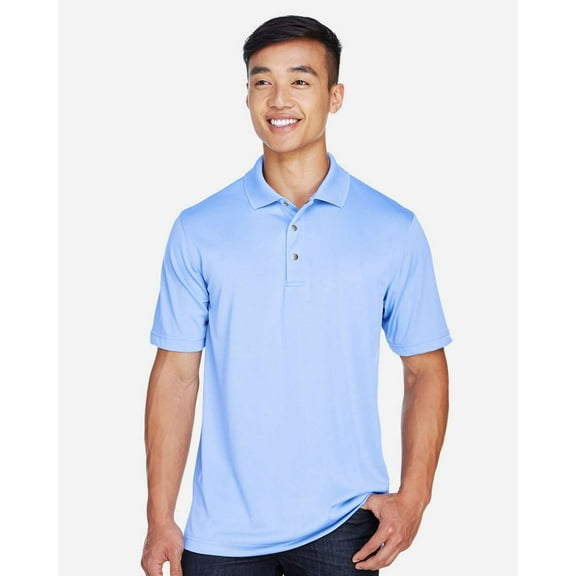 Harriton M345 Men's Advantage Snag Protection Plus IL Snap Placket Polo-Industry Blue-L