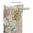 thumbnail image 5 of Brown Octopus Linen Curtain Valance for Bedroom/Bathroom/Kitchen/Living/Dining Room Window,Nautical Coastal Anchor Boat Starfish Conch Pocket Topper Drapes Decorative Cafe Drapery Panel 54"x18", 5 of 6
