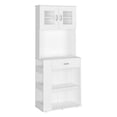 thumbnail image 5 of Knubmt 2 Doors Storage Cabinet with 1 Drawer and Open Shelves and 3 Side Shelves, Perfect for Kitchen, Dining Room, White, 5 of 8