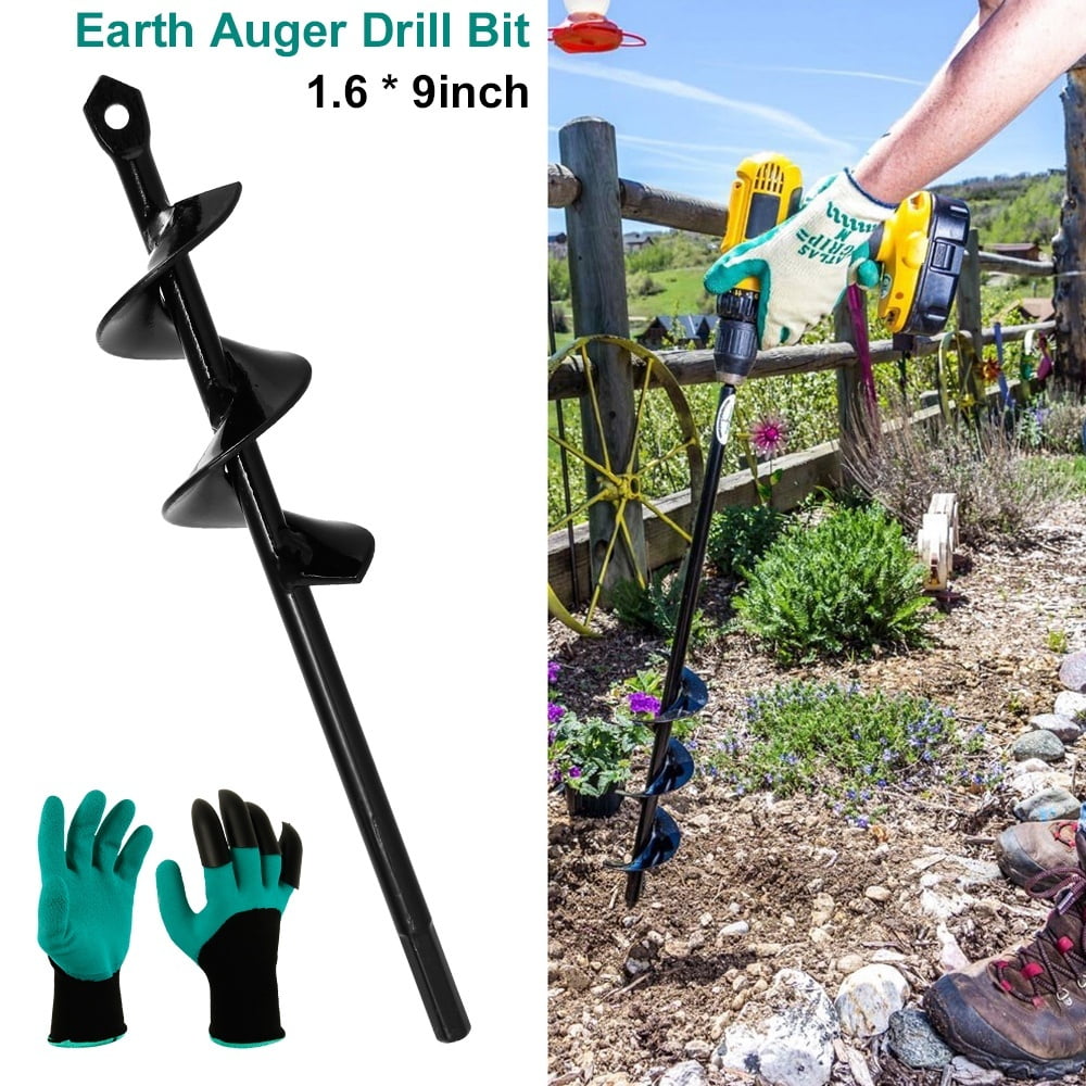 Earth Auger Drill Bit Replacement For Electric Garden Planting Auger Spiral Kits 