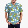 thumbnail image 2 of Salouo Dino Christmas Adventure Snowy Blue for Men's Short Sleeve Polo Shirts,Polo Shirts for Men Performance Short Sleeve Golf Shirt Athletic Casual Collared T-Shirt-X-Large, 2 of 8