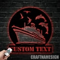 thumbnail image 2 of Craftnamesign Custom Boat Dolphin Metal Wall Art LED Light, Boat Metal Sign, Boat Wall Decor, 2 of 5