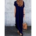 thumbnail image 2 of Women's Summer Long Dresses Casual Short Sleeve Split Beach Maxi Dress with Pockets, 2 of 6