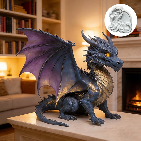 Double-winged dragon silicone mold, reusable resin mold, clay and gypsum mold, DIY decorative pendant handcrafted mold