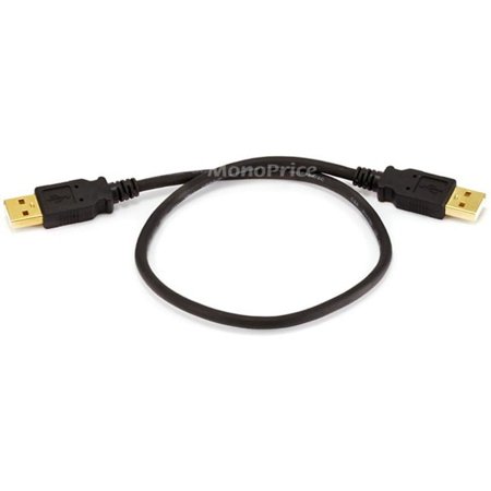 UPC: 0844660054412 | Monoprice USB 2.0 Cable – 1.5 Feet – Black | USB Type-A Male to USB Type-A Male  28/24AWG  Gold Plated for Data Transfer Hard Drive Enclosures  Printers  Modems  Cameras and More!