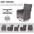 thumbnail image 3 of Kullavik 3 Pieces Patio Swivel Rocker Wicker Chairs-Outdoor Swivel Rocking Chairs with 1 Rattan Coffee Table&2 Grey Thickened Cushions Outdoor Furniture Conversation Sets for Patio Garden - Grey, 3 of 9