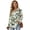 White and Green-Leaf, variant on DISNIMO Leaf Printed Hoodies for Women Waffle Sweatshirts Long Sleeve Pullover Tops V Neck Hooded Sweatshirt for Daily Wear, S