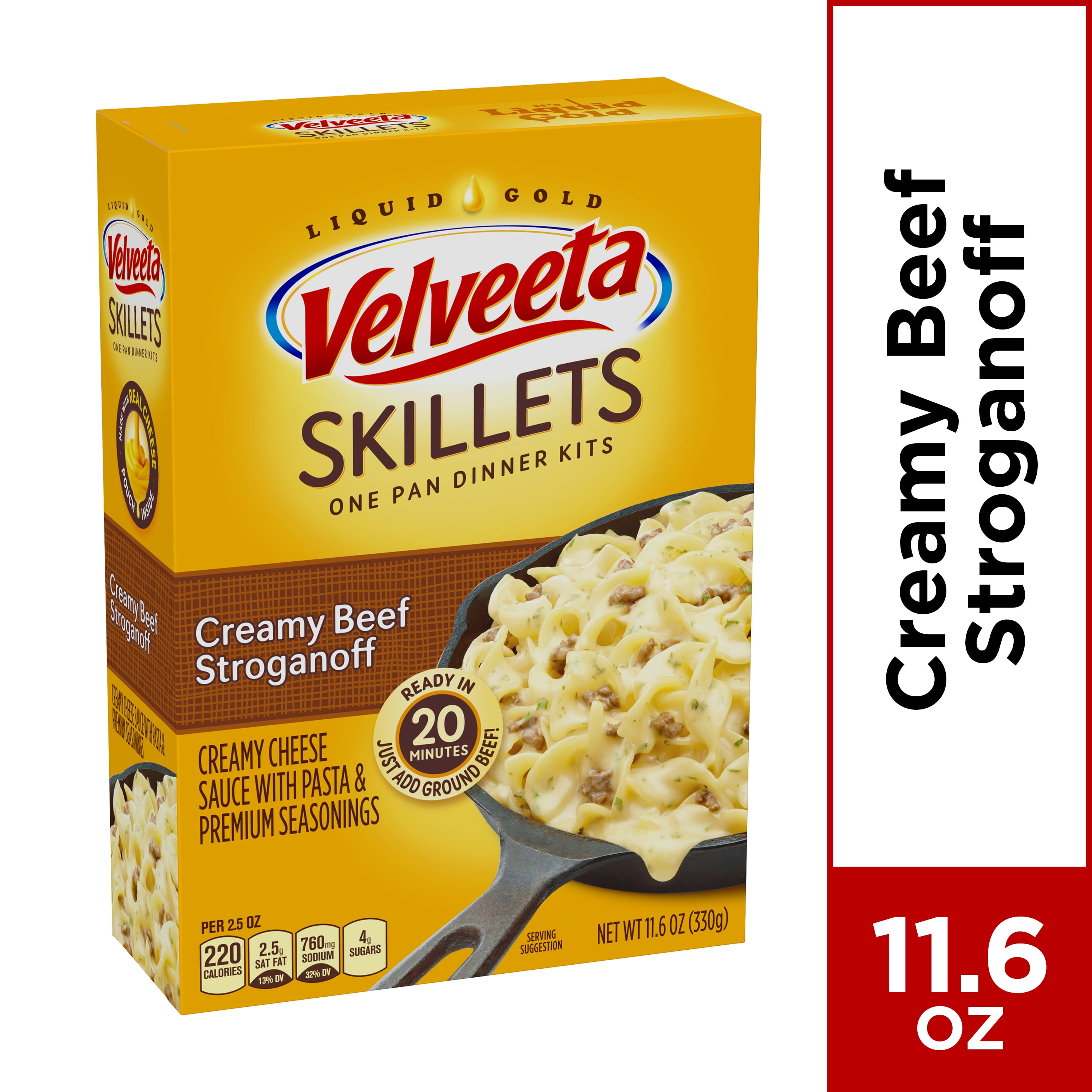 Velveeta Skillets Creamy Beef Stroganoff Dinner Kit, 11.6 oz Box