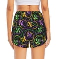 thumbnail image 4 of Xecao's Mardi Gras6 for a double-layer running short for women, perfect for gym, tennis, and more, featuring a convenient pocket., 4 of 9