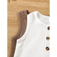 thumbnail image 6 of Mikrdoo Infant Summer Sleeveless Romper 2-Pack Baby Boys Pocket Snap Closure Jumpsuits Cotton Blend Baby Clothes，9-12 Months, 6 of 9