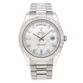 thumbnail image 1 of Pre-Owned Rolex Day-Date II 41MM 218239 Silver Diamond Dial Fluted Bezel 18K White Gold President Bracelet, 1 of 8