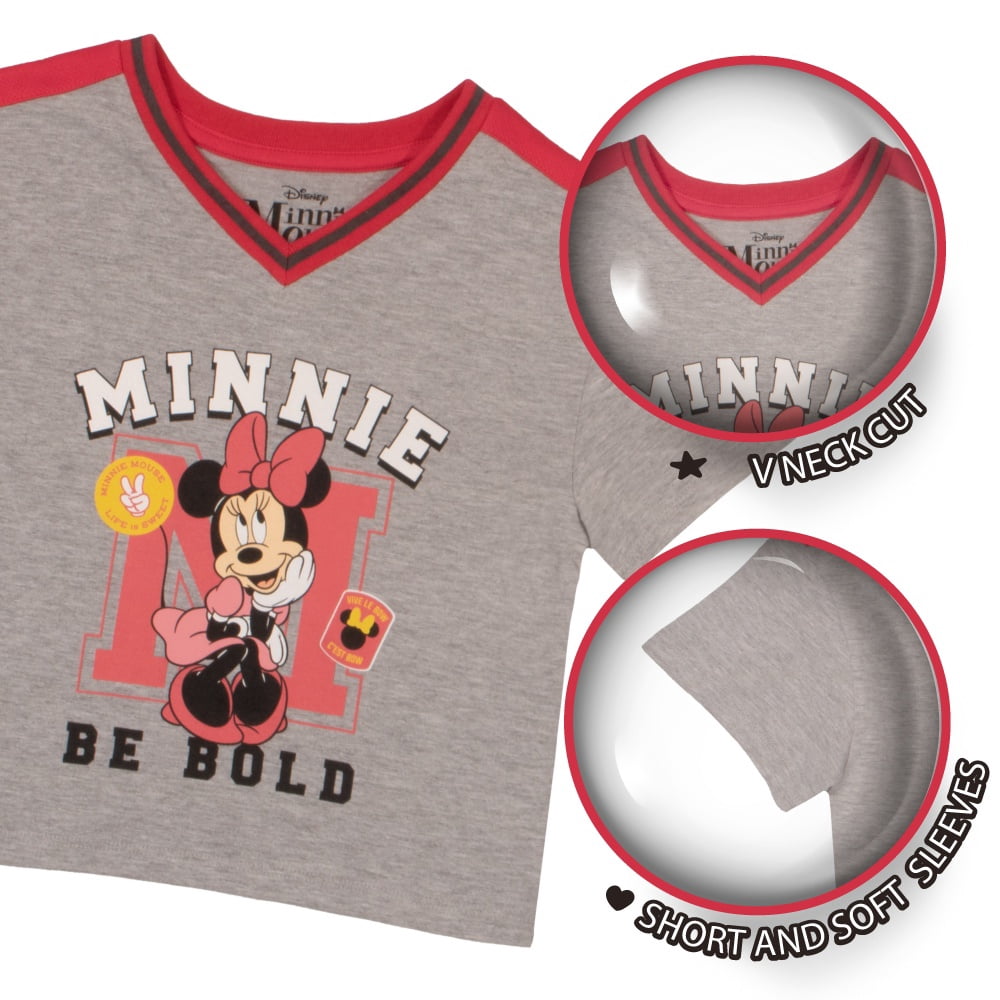Disney Minnie Mouse Girls Casual Short Sleeve Graphic Print T-Shirt and Skort Set, Sizes 3T-16