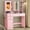 Pink, variant on Vanity Desk with LED lighted Mirror and Jewelry Organizer & Glass Top and Charging Station, Makeup Vanity with 3 Drawers and 2 Storage Cabinets & Hidden Compartment, Dressing Table for Bedroom, Pink