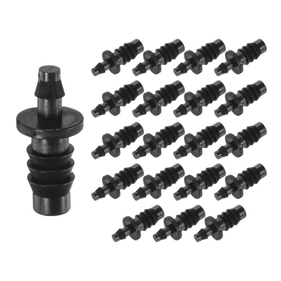 Uxcell 20-Pack Drip Irrigation Barbed Fittings, 3/8 to 1/4 Inch Tubing Connector Plastic Coupling