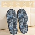 thumbnail image 2 of Balery Snowflake Vintage Pattern Pantuflas de Casa de Felpa Silenciosas con Diseño Estampado, Zapatillas Cómodas Antideslizantes de Algodón para Interior-Medium, 2 of 8