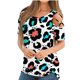 thumbnail image 1 of Fiudx Ofertas de La Semana Moda Mujer Verano Manga Corta Sin Tirantes Estampados Tops Camiseta Suelta, 1 of 4