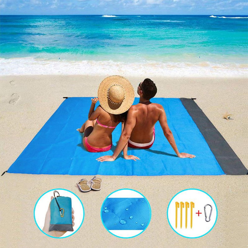L Beach Mat Large Picnic Blanket Straw Sand Free Sandless Camping Rug Waterproof 