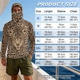 thumbnail image 6 of SEANATIVE Sun Protection Fishing Hoodie for Men, Long Sleeve Hooded Full Coverage Fishing Shirt Workout Camping Running Hooded Top with Mesh Face Mask, S, Leopard Print Brown Beige, 6 of 7