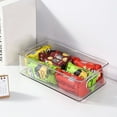 thumbnail image 4 of Cheers.US Refrigerator Organizer Bins, Organizer Bins Stackable Fridge Organizers with Cutout Handles for Freezer, Kitchen, Countertops, Cabinets - Clear Pantry Food Storage Rack, 4 of 7