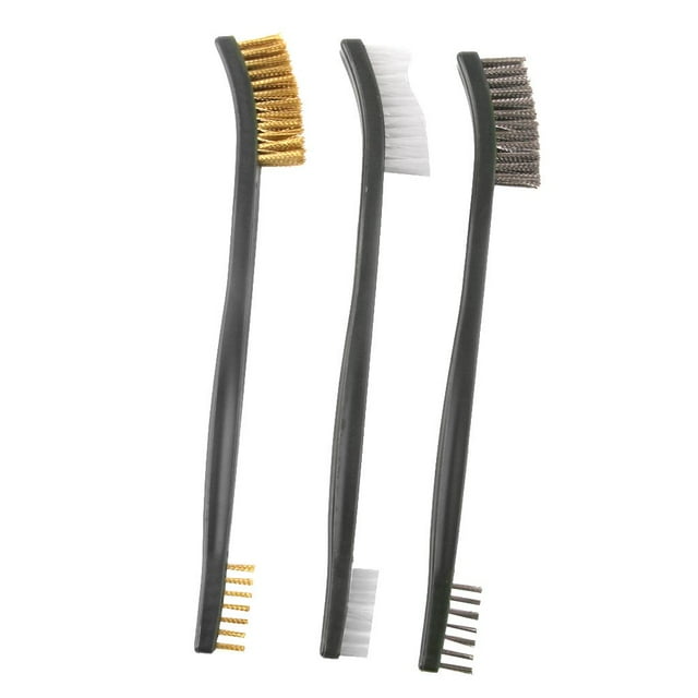 3 Piezas Set Cepillos De Alambre Acero Inoxidable De Nylon Latón Limpieza Más Limpia Herramienta