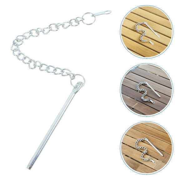FRCOLOR 2Pcs Metal Patio Umbrella Pin Chain Easy Install Silver Outdoor Umbrella Replacement Accessories