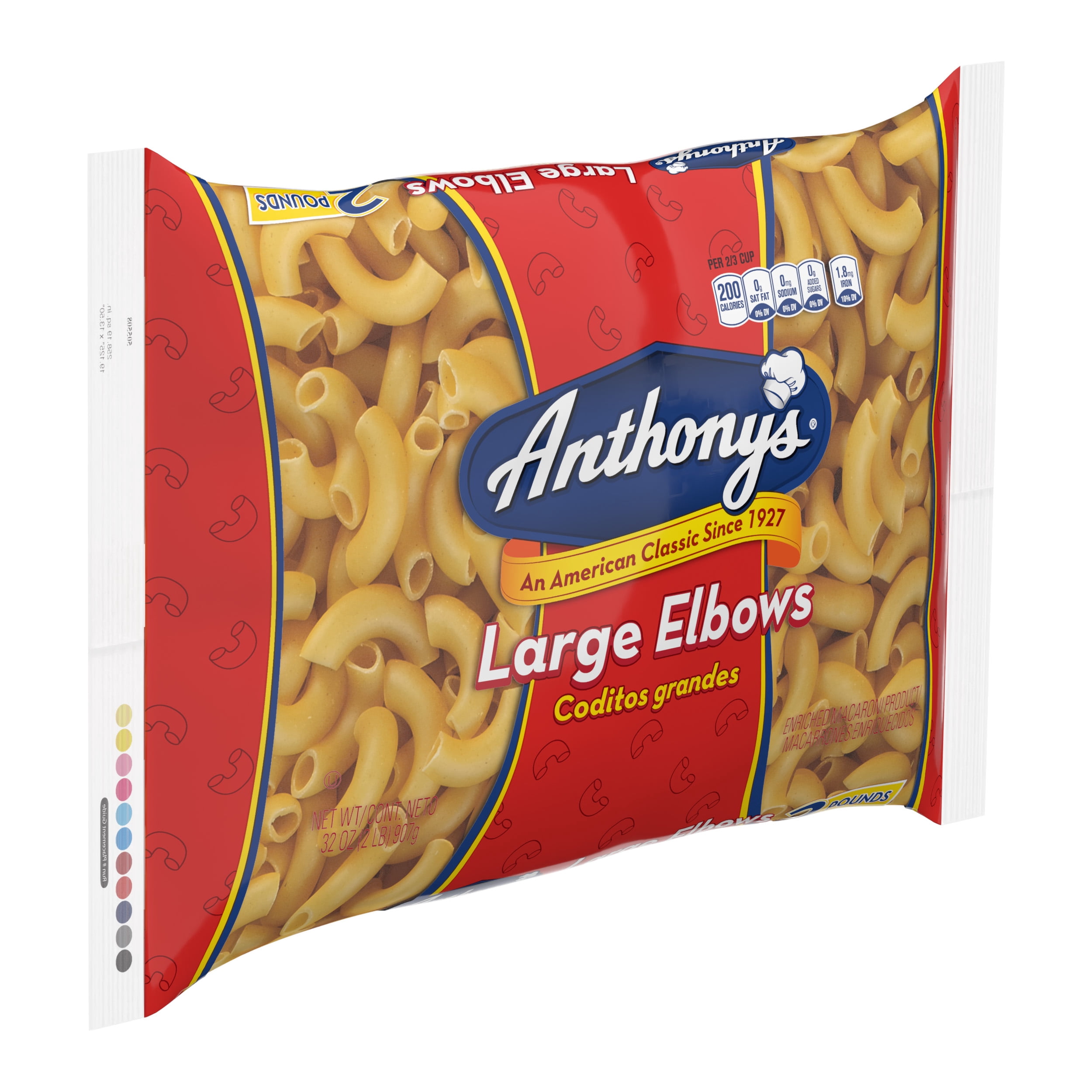 (2 pack) Anthony's Large Elbows Pasta, 12 oz