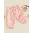 thumbnail image 3 of FEORJGP Little Girls Boys Casual Pants 0 6M 12M 18M 2T 3T Toddler Baby Classic Checkered Long Trousers Elastic Waistband Adorable Sweatpants Kids Infant Girl Boy Fashion Comfy Daily Bottom Pants, 3 of 6