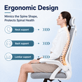 thumbnail image 4 of JaxSteam Ergonomic Office Chair High Back Mesh Desk Chair with Headrest Adjustable Armrest Height,White-Gray, 4 of 7